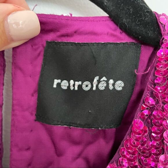 RETROFÊTE Tilly Sequin Tie-Sash Midi Dress - Picture 8 of 13